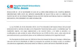 Publicada la convocatoria para cubrir la Jefatura de Servicio de Trabajo Social del Hospital Niño Jesús